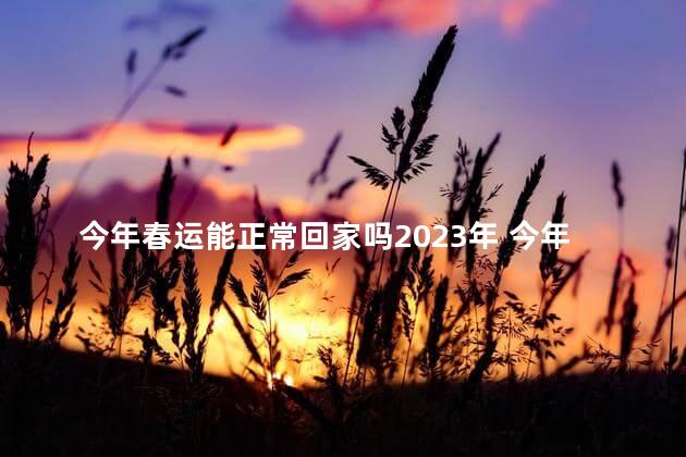 今年春运能正常回家吗2023年 今年春运回家的人多吗